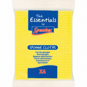 SPONTEX SPONGE CLOTHS £1 4PK