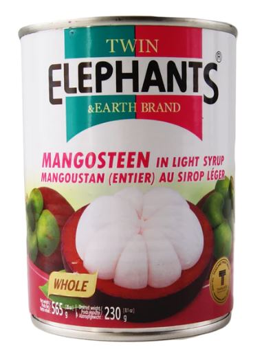 TWIN ELEPHANTS MANGOSTEEN IN LIGHT SYRUP 565G