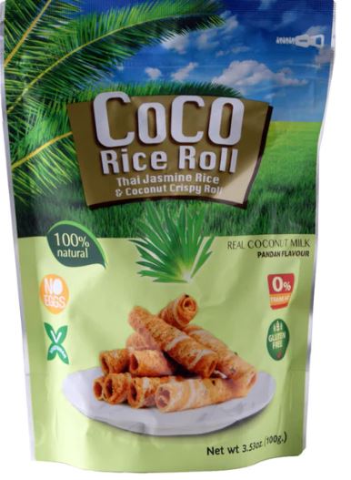 COCO RICE ROLL PANDAN FLAVOUR 100G