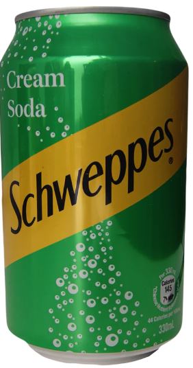 SCHWEPPES CREAM SODA (TIN) 330ML