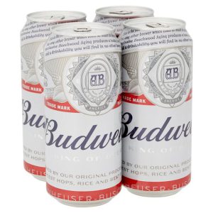 BUDWEISER CANS ALC 4.5% VOL (4X440ML) £5.99