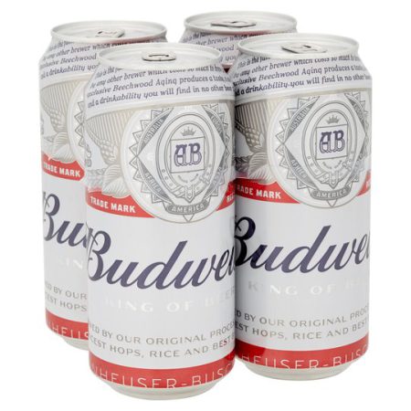 BUDWEISER CANS ALC 4.5% VOL (4X440ML) £5.99