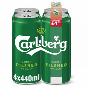 CARLSBERG DANISH PILSNER LAGER BEER 4X440ML £4.95