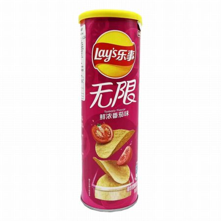 LAY'S POTATO CHIPS (TOMATO FLV) PAPER CAN 90G