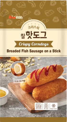 K EATS CRISPY CORN DOGS (BREADED FISH SAUSAGE ) 5X80G