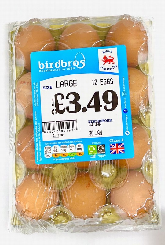 BIRDBROS LARGE 12 EGGS £3.49