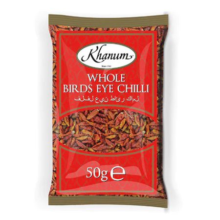 KHANUM WHOLE BIRDS EYE CHILLI 50G