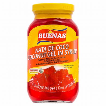 BUENAS COCONUT GEL IN SYRUP - RED 340G