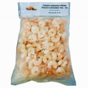 THAI STAR VANNAMEI PRAWNS COOKED PEELED TAIL ON IQF 0% 41/50 1KG