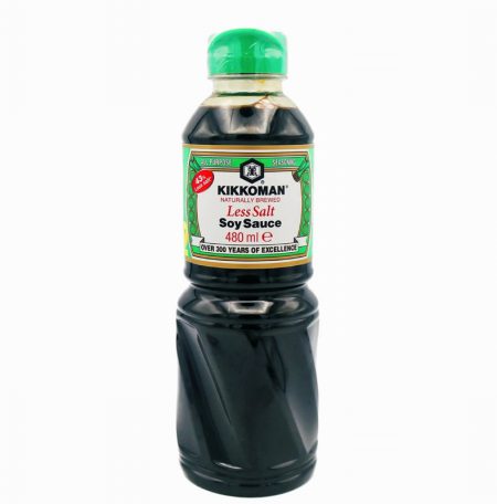 KIKKOMAN LESS SALT SOY SAUCE 480ML