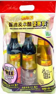 LKK PREMIUM LIGHT,DARK SOY SAUCE & RICE VINEGAR (3X500ML)