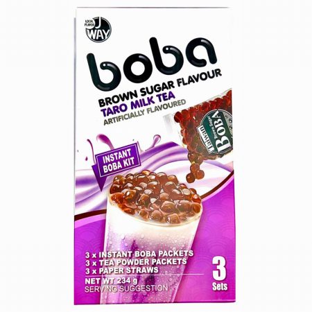 J WAY- BROWN SUGAR BOBA TARO MILK TEA KIT 3 SETS 234G