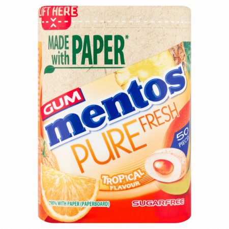 MENTOS GUM PURE FRESH TROPICAL 50PCS (SUGARFREE) 100G