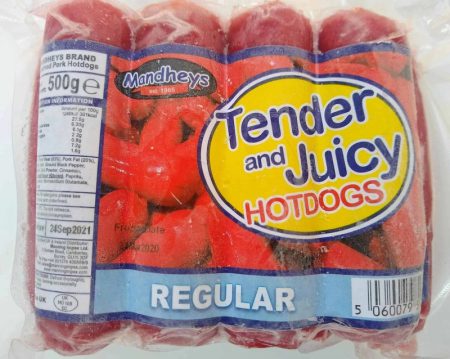 MANDHEY'S TENDER & JUICY PORK HOTDOGS REGULAR 500G