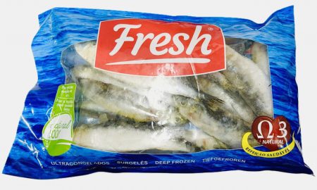 FRESH WHOLE SARDINE GORDA UNCLEANED IQF 0%GLAZE 6/10 1 KG