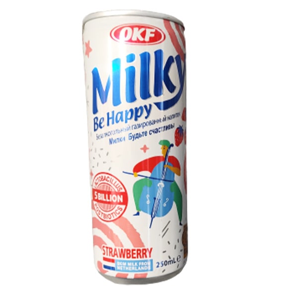 OKF MILKY BE HAPPY STRAWBERRY DRINK 250ML