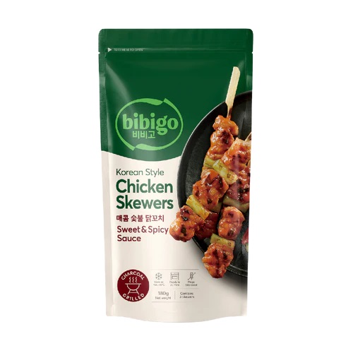 CJ BIBIGO KOREAN STYLE CHICKEN SKEWERS SWEET & SPICY 180G