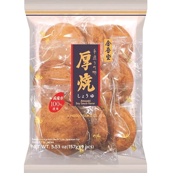 KINGODO ATSUYAKI SENBEI SOY SAUCE FLV (JAPANESE CRACKER) 157G