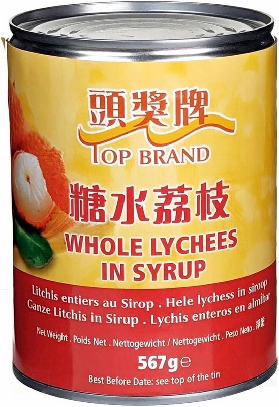 TOP BRAND WHOLE LYCHEES IN SYRUP 567G