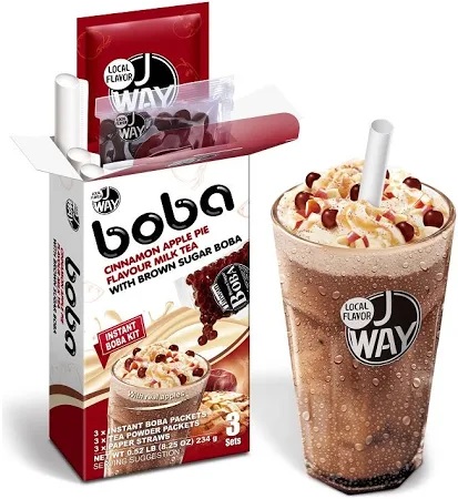 J WAY – BROWN SUGAR BOBA CINNAMON  MILK TEA KIT 3 SETS 234G