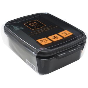 YK 870ML PLASTIC CONTAINER – BLACK (135X185X61MM)