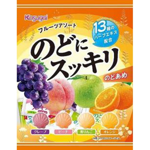 KASUGAI V NODO NI SUKKIRI FRUIT ASSORTMENT LOZENGES 74G