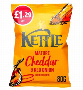 KETTLE POTATO CHIPS – CHEDDAR & ONION PM£1.29 80G