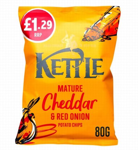 KETTLE POTATO CHIPS - CHEDDAR & ONION PM£1.29 80G