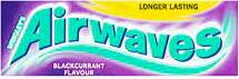 AIRWAVES BLACKCURRANT S/FREE CHEWING GUM 10PCS 14G