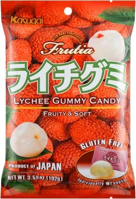 KASUGAI FRUTIA GUMMY CANDY- LYCHEE 102G