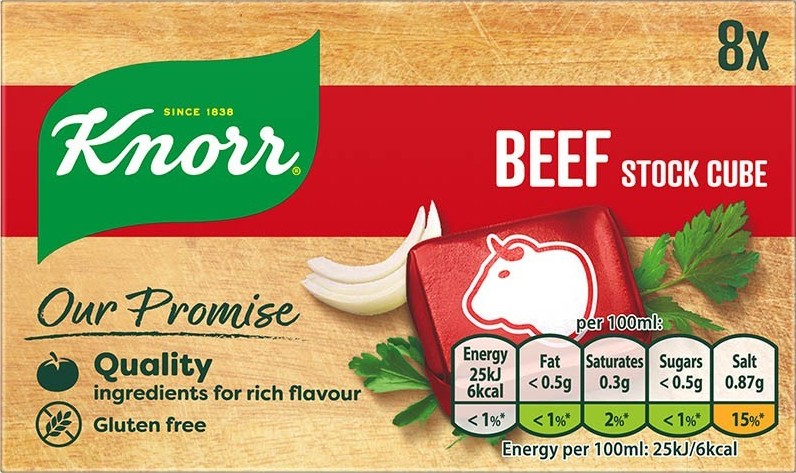 KNORR STOCK CUBE BEEF 8S 80G