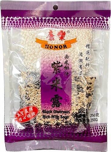 HONOR BLACK GLUTINOUS RICE WITH SAGO 250G