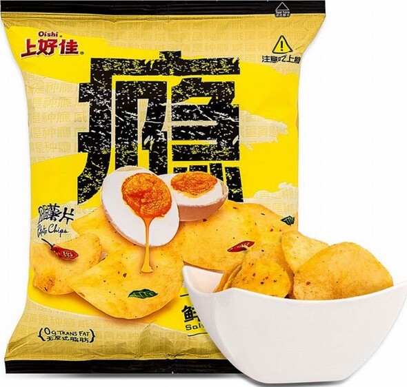 OISHI SALTED EGG YOLK POTATO CHIPS 60G