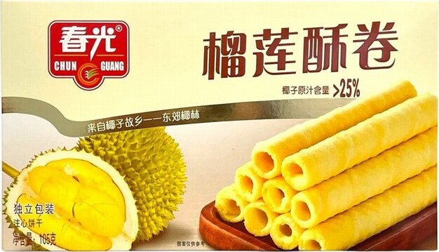 CHUN GUANG DURIAN WAFER ROLL 105G