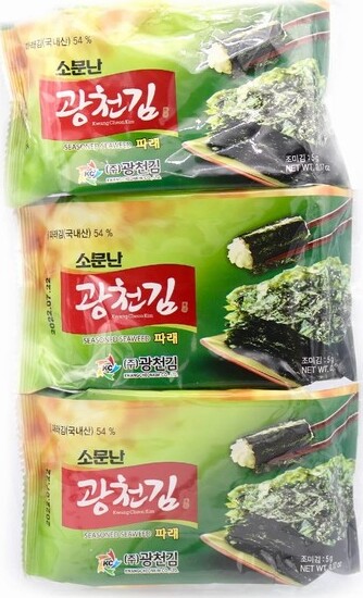 KWANG CHEON KIM DOSIRAK SEASONED GREEN SEAWEED (5GX3) 15G