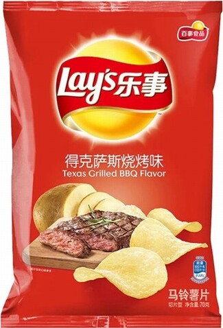 LAY’S POTATO CHIPS – TEXAS GRILLED BBQ 70G