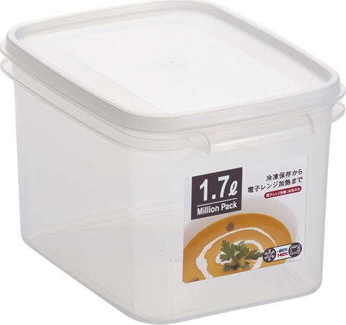 YK 1.7L PLASTIC CONTAINER W/WHITE LID (135X178X117MM)