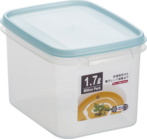 YK 1.7L PLASTIC CONTAINER W/BLUE LID (135X178X117MM)