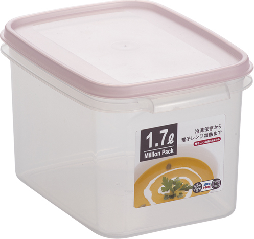 YK 1.7L PLASTIC CONTAINER W/PINK LID (135X178X117MM)