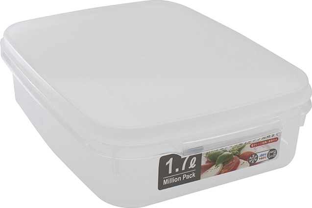 YK 1.7L PLASTIC CONTAINER W/WHITE LID (170X238X62MM)