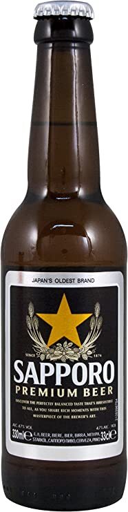 SAPPORO PREMIUM LAGER 4.8% 330ML