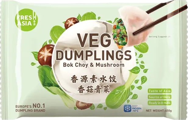 FRESHASIA VEG DUMPLING – BOK CHOY & MUSHROOM 450G