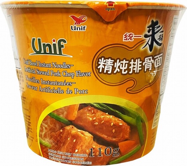 UNIF STEWED PORK CHOP BOWL NOODLE 110G