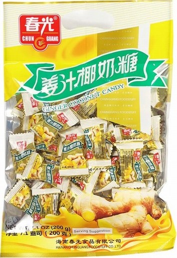 CHUN GUANG GINGER & COCONUT FLAVOUR CANDY 200G