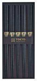 TDS CHOPSTICKS BLACK WOOD 5 PAIRS