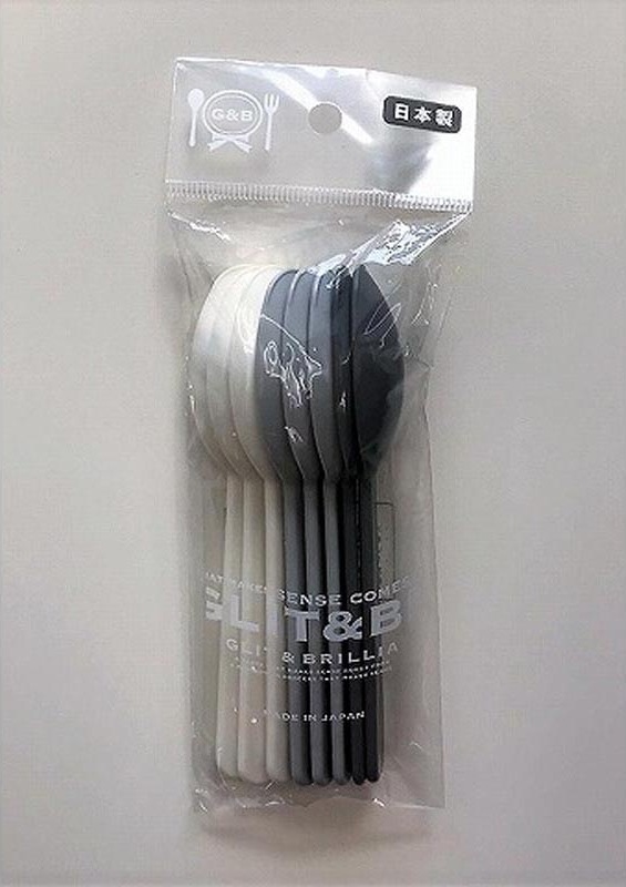 YK G&B PLASTIC SPOONS (WHITE & GREY SERIES) 8PCS