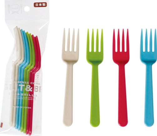 YK G&B MULTI COLOURS PLASTIC FORK 8PCS