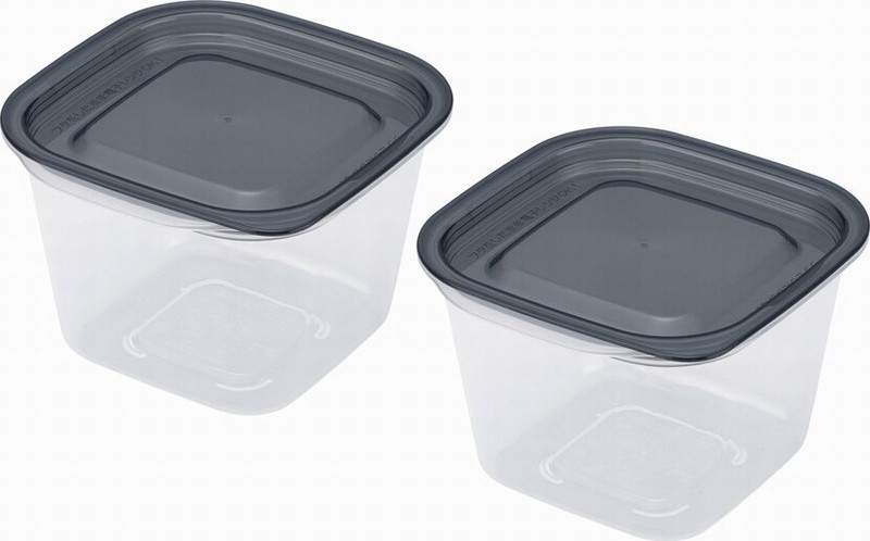 PP SEALING BOX SQ 2P D 430ML C BLACK 11.1×12.1×7.8