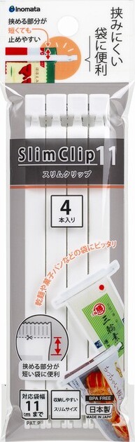 PP CLIP SLIM 4PCS WHITE 0.9×1.4×14