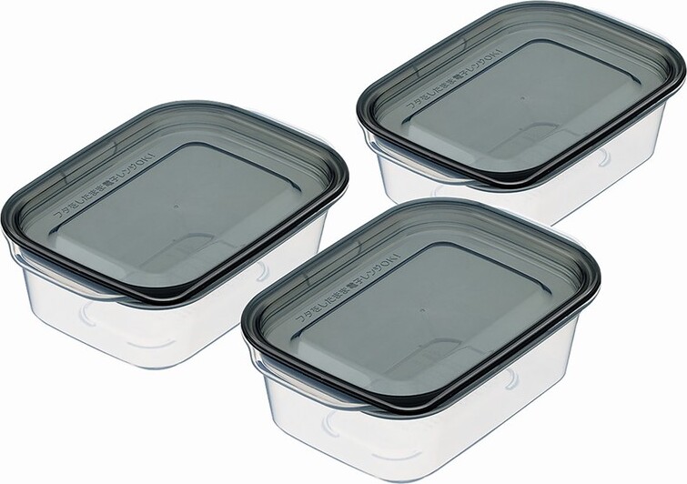 PP SEALING BOX SQ 3P 180ML CLEAR BLACK 8.6×13×4.3